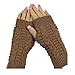Beautyvan， Knitted Arm Fashion Fingerless Winter Gloves Unisex Soft Warm Mitten (Khaki)