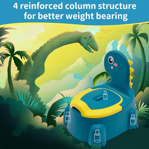 TERRIFI Dinosaur Urinal Potty Training Chair for Kids, Comfortable Toddler Toilet Trainer with Lid, Suitable for Boys and Girls Ages 1-6
