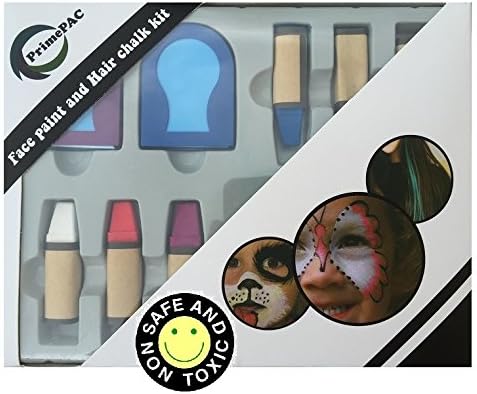 Face Paint &amp; Hair Chalk Art Toys for Kids. Great for School, Halloween, Birthday and Costume Makeup Kit. Highlights, Hair Color &amp; Body Paint all in one. Fantasy has no limits. Creative Drawing Set
