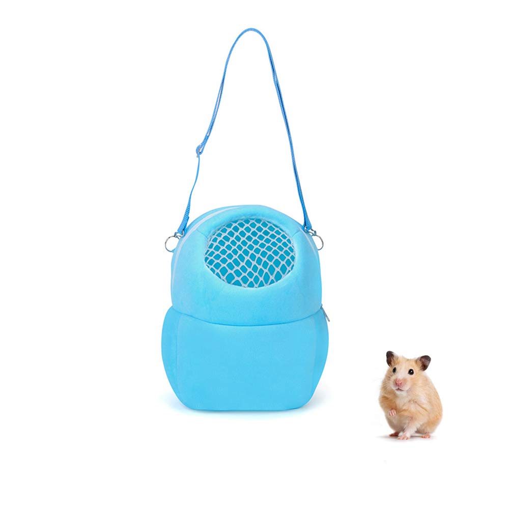 Pet Carrier Bag, Portable Outgoing Travel Handbags With Nylon Straps Small Pet Pouch for Hamster Rat Hedgehog Rabbit (S, Blue)