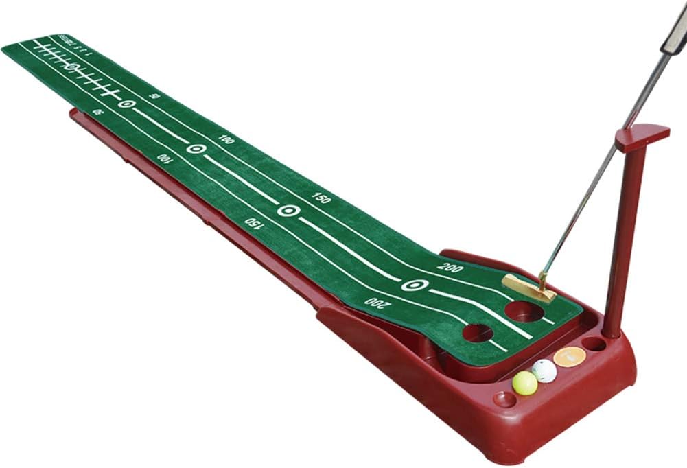 Portable Golf Putting Green With Ball Return System,putting Mat For Adults,professional Golf Training Mat Aids Indoor Outdoor A 37x288cm(15x113inch)