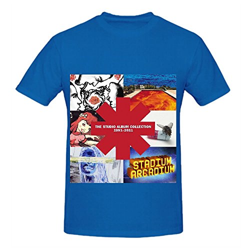 Red Hot Chili Peppers The Studio AlbumHits Mens O Neck Slim Fit Tee Blue