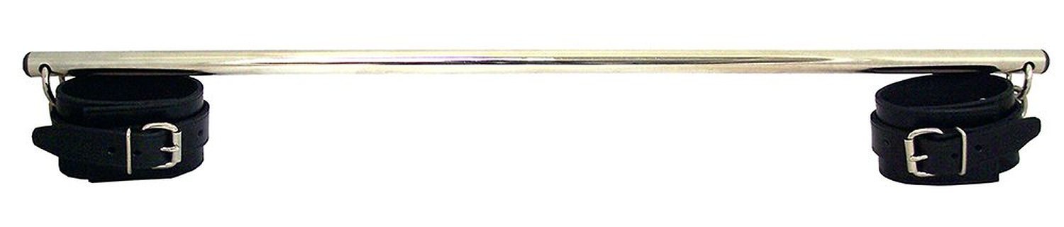 Rouge Garments One Size Black Leg Spreader 30" Rod with Leather Cuffs