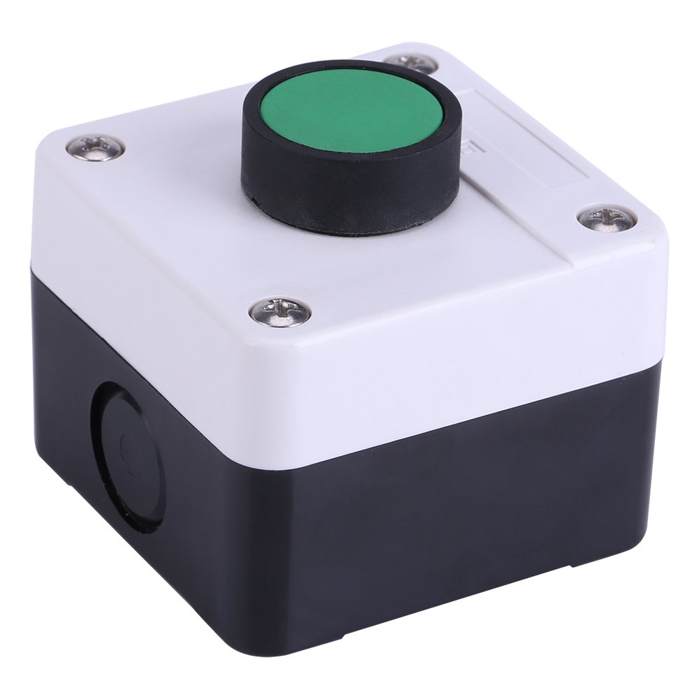 Push Button Switch, Weatherproof Green Push Button Switch One Button Control Box for Gate Opener