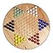 WE Games Solid Wood Chinese Checkers Set with Glass Marbles - 11.5 inches