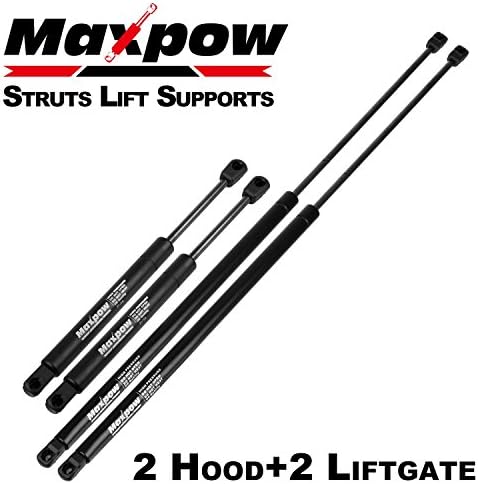 Maxpow 2pcs Front Hood 2pcs Rear Trunk Lift Supports Struts Compatible With 2003 2004 2005 2006 2007 Cadillac CTS 6404 6307