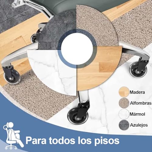 Ruedas Suaves para Silla de Oficina de 3 Pulgadas, Llantas Universales Silenciosas con Rotación 360° para Sillas de Oficina, Ruedas para Muebles Resistentes a Cargas Pesadas, 5 Pieces