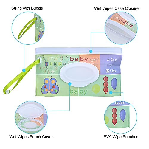 Umtiti Diaper Wipes Dispenser with Lid and Baby Wipes Dispenser Pouch