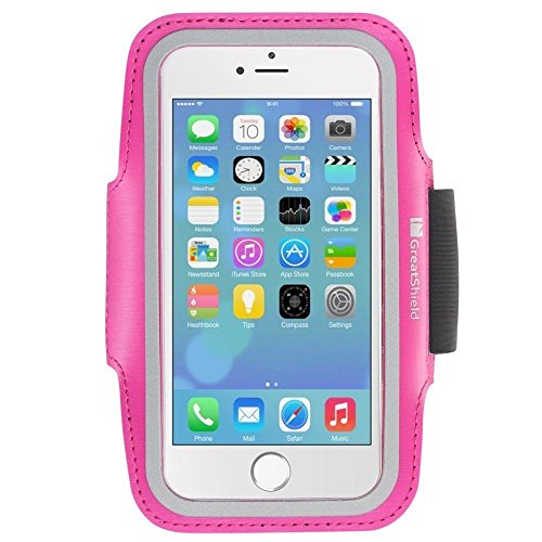 iPhone 6s Armband, GreatShield FIT Neoprene Stretchable Arm Holder Sports Case for Running Workouts with Key Slot for Apple iPhone 6S (2015) & 6 (4.7") (Pink) (Certified Refurbished)