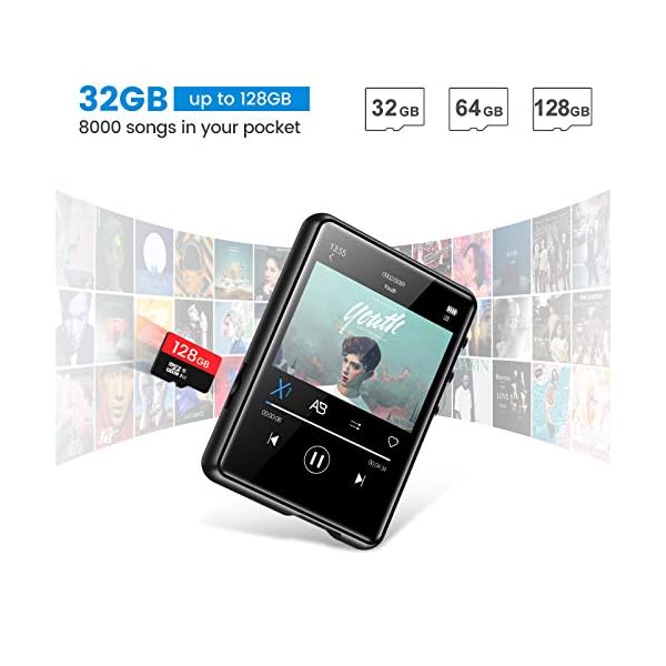 32GB MP3 Player with Bluetooth 5.3, MECHEN 2.4'' Full Touch Screen Portable Music Player for Running with Line-in Recording, FM Radio, Audio, Video, Ebook, Support up to 128GB (M3-Black1) - Image 5
