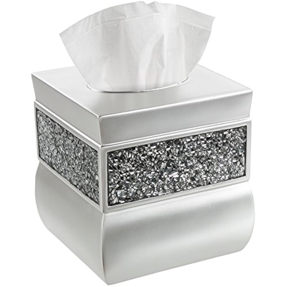 Square Tissue Box Cover Decorative Holder Finished Beautiful Silver square-tissue-box-cover-decorative-holder-finished-beautiful-silver