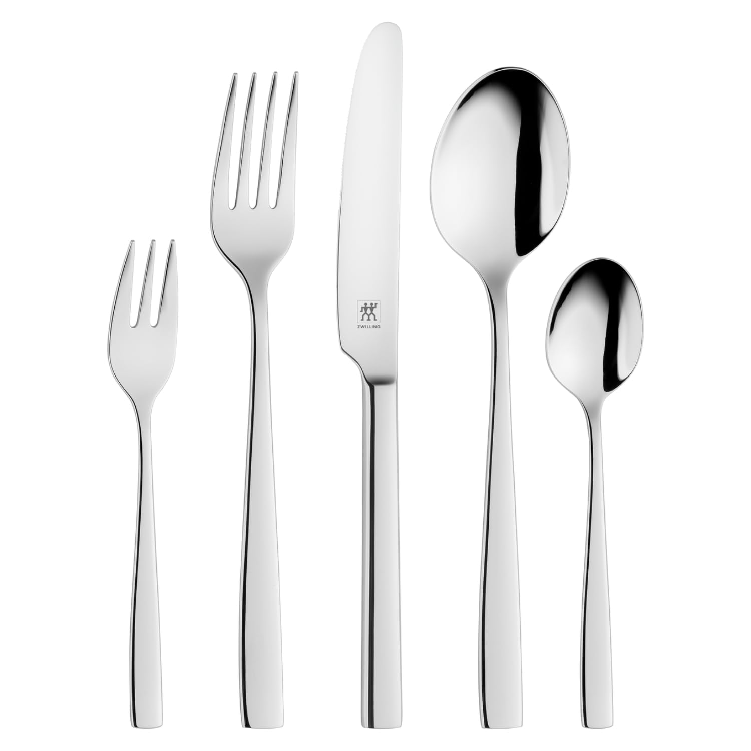 ZWILLING Roseland Besteck Set, 60-teilig, Für 12 Personen, 18/10 Edelstahl/Hochwertiger Klingenstahl, Poliert, Silber [plastikfreie Verpackung]