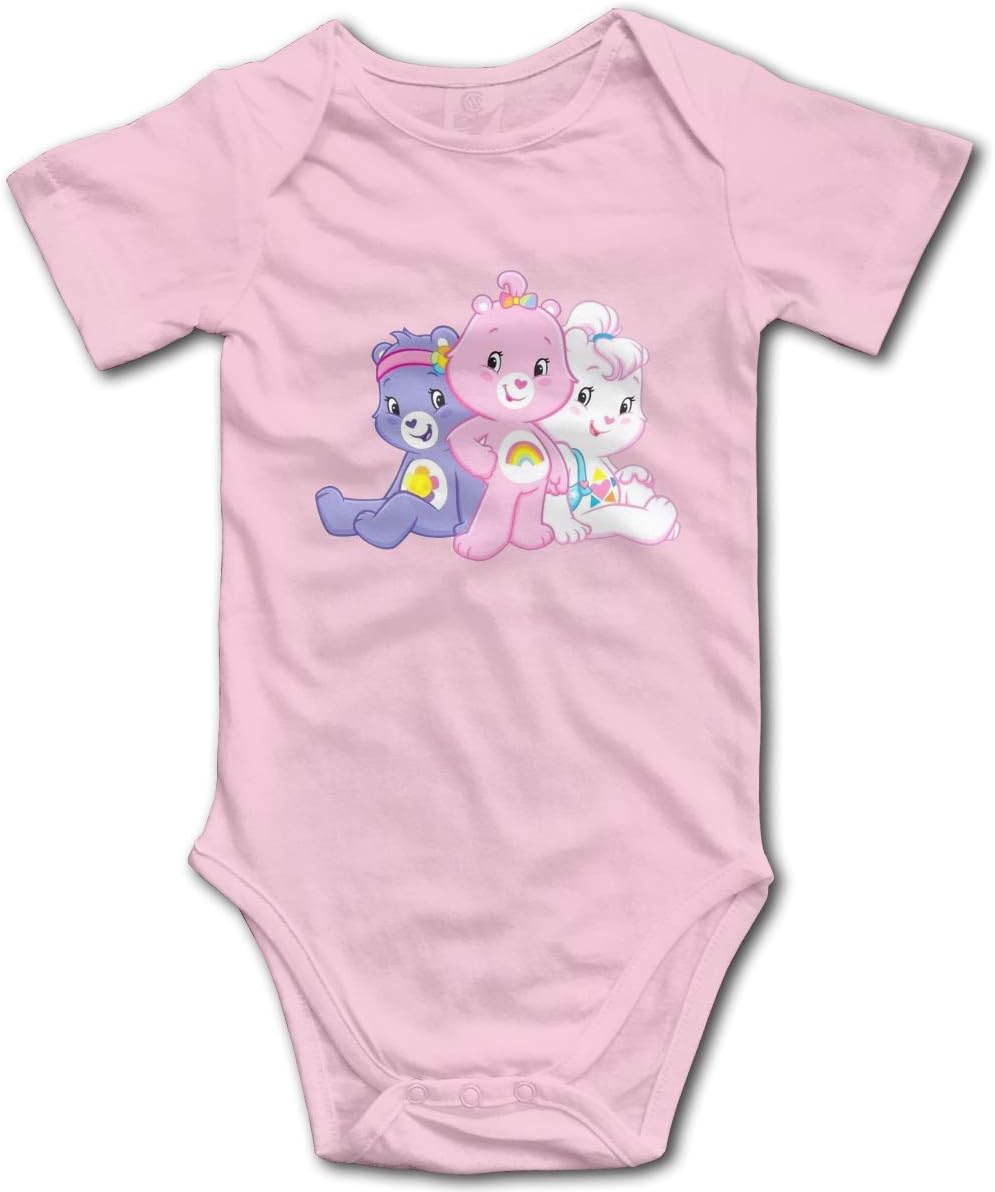 Care Bears Funny Pattern Cartoon Design Bodysuits Funny Baby Onesies Unisex Boys Girls Pink
