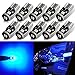 AUTOGINE 10pcs Error Free 194 168 175 2825 W5W T10 LED Bulbs Ultra Blue Super Bright 3030 Chipset for Interior Dome Map Door Courtesy Trunk License Plate Lights