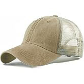 Vintage Washed Trucker Hat Distressed Adjustable Mesh Baseball Cap for Men Women Sun Hats Beach Outdoor Sports