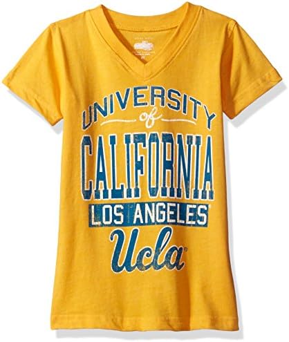 NCAA UCLA Bruins Children Girls V-Neck Short sleeve Tee,10,Bold Gold Blend