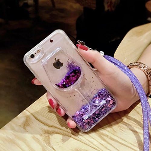 Galaxy S7 Case,Creative Goblet Wine Glass Series Moving Stars Bling Glitter Floating Dynamic Liquid Case for Samsung Galaxy S7 (Wine-Purple)