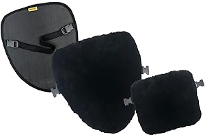 Skwoosh Sheepskin Motorcycle Seat Cover Pad Natural Plush Genuine Wool for Temperature Control Summer and Winter and Cushioning for Comfort (Classic Medium)