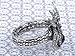 Alilang Women's Silvery Toned Aurora Borealis Rhinestones Spider Textured Halloween Bangle Bracelet