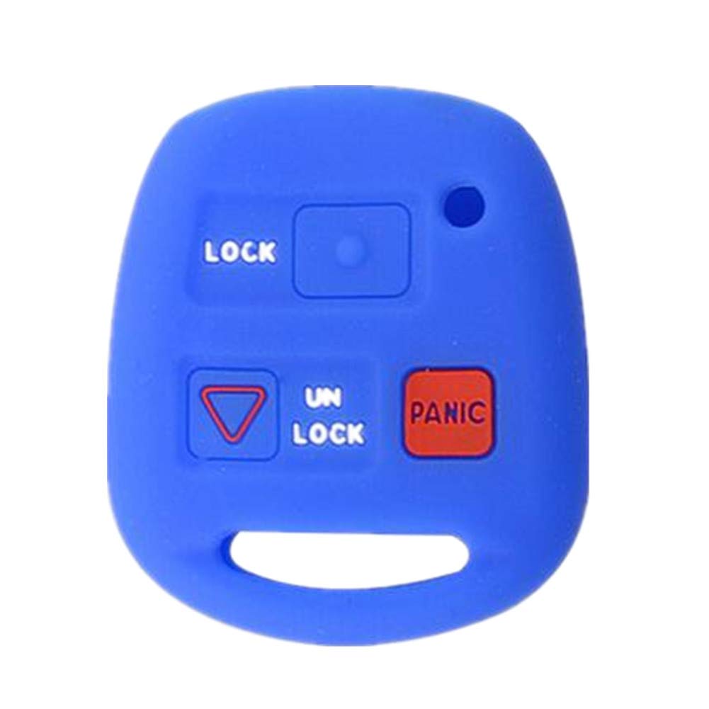 Happyit Silicone Car Key Cover Case for TOYOTA Avensis Camry Corolla 3 Button Remote Control (Blue)