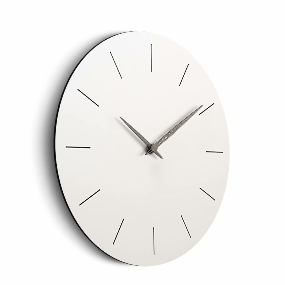 FlorLife Silent White Round Wall Clock Non Ticking 12 Inch Atomic Sweep