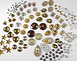400 Pcs of Assorted Gold Brown Pearl Finish, Iridescent Flat Back Tear Drop Beads Cabochons Assorted Sizes 4mm-18mm