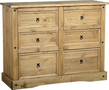 Corona 6 Drawer Chest In Distressed Waxed Pine Amazon Co Uk