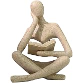 RHXRAF Bookshelf Decor, Coffee Table Decor, Library Decor Sculptures - Abstract Thinker Statue, Resin Modern Art Sculptures for Living Room, Office Desk,Home Decor (Beige)