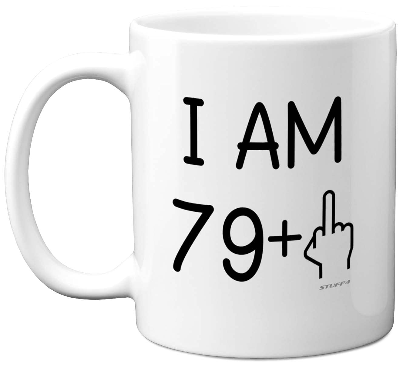 80th Birthday Gifts for Women Men, Rude Novelty Mug Middle Finger, Gag Joke Gifts, Perfect Funny Mugs for Birthday Present, 11oz Premium Ceramic Coffee Mug