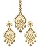 Bindhani Women's Indian Style Bollywood Jewellery Hair Accessories Maang Tika Headpiece Bridal Bridesmaid Wedding Traditional Bahubali Gold Plated Chandbali Kundan Earrings Mang Tikka Jewelry