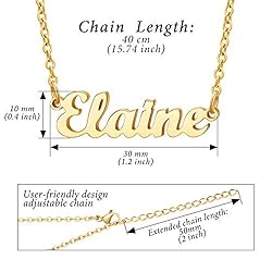 Ldurian Name Necklace Personalized | Elaine Name
