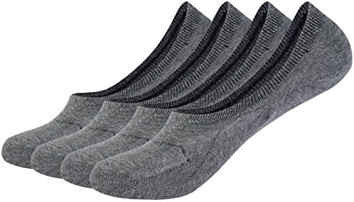 Colrovie Women's Casual No Show Socks Loafers Non Slip Boat Liners Invisible Sock Pack of 4 Color Dark Grey Size M