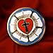 LUTHER ROSE SEAL LUTHERAN SYMBOL CHRISTIAN CROSS GOLD ENAMEL LAPEL PIN SIZE 1
