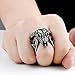 Men's Vintage Gothic Stainless Steel Rings Worship Baphomet Ram Sheep Goat Head Horn Biker Rings Halloween Gifts Size 7-13