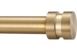 16-150 inch Long Adjustable Warm Gold Curtain Rods,1 inch Diameter Splicing Heavy Duty Rod Set with Aluminum Finals for Windo