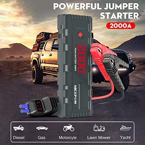 NEXPOW 2000A 18000mAh Car Jump Starter with USB Quick Charge 3.0 (Up to