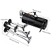 Juane 150DB Train Air Horn Kit for Trucks, 4 Trumpet Super Loud Air Horn with 120PSI 12V Compressor and Gauge for Car Train Van Boat Trucks SUV Vehicle(Black)