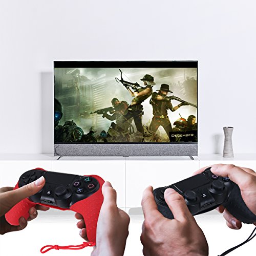 Skin for PS4 Controller - Silicone Covers for DualShock 4 - Anti-slip Protector with Hand Strap Case Set for Sony PS4, PS4 Slim, PS4 Pro 2 Controller Skin with 8 Thumb Grips - Thumbnail 7