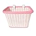 Colorbasket Adult Front Handlebar Rectangle Bike Basket (White and Pink)