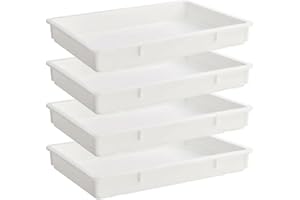 CenPro 18"x26"x3" Plastic Stackable Pizza Dough Proofing Box, Dough Container - NSF, Set of 4 (29A-167)