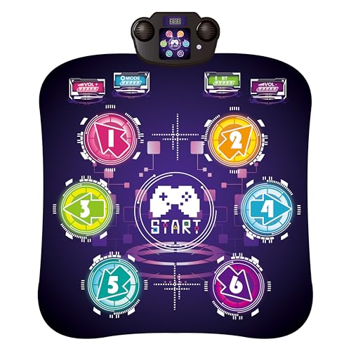 Dakapal LED Dance Mat Toys for 3 4 5 6 7 8 9 10+ Year Old Kids – Wireless Bluetooth 6-Button Step Game Pad with 5 Modes & Music, Fun Birthday Gift for Boys Girls Ages 3-12 Year Old