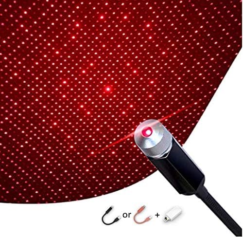 StarGaze USB Car Ceiling Light (Black, 6 LED Light Patterns) with iPhone Converter – USB Night Light, Star Projector, Gaming Accessories–Romantic Lamps for Home Interior – Toy for Boys, Girls, Kids