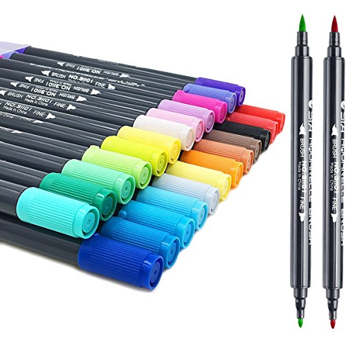 Buy JR.White Dual Brush Pen Art Markers,24 Watercolor Drawing Pens