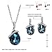 NEOGLORY Platinum Plated Angle Teardrop Crystal Jewelry Set, Pendant Necklace, Earrings,18