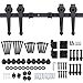 Yaheetech 13 FT Heavy Duty Double Door Sliding Barn Door Track Hardware Kit (Black)（Arrow Shape Hangers）