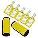 BlueCosto 5x Luggage Tag Label + 2x Neoprene Suitcase Handle Wrap Grips - Yellow