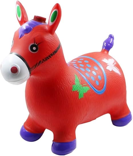 Amazon Co Jp Xyanzi 赤ちゃんのおもちゃ 30センチの高さに座っている幼児のためのインフレータブル馬の警備員の座席 インフレータブルライドオンホッピングムース 安い ディスカウント価格弾むジャンプスペースホッパー弾む動物 色 Red サイズ さいず 2