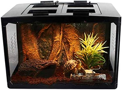 CJN Pet Acrylic Climbing Box, Foldable Combination Climbing Box, Tempered Glass - One Button Feeding - 2 Lamps - Independent Switch, Amphibian Habitat Lizard Chameleon Tortoise