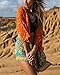 Hibluco Women's Loose Cover Ups Kimono Cardigan Oversized Chiffon Blouses Sheer Tops (Large, K 6)