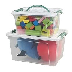 Jekiyo Clear Latching Box, Plastic Storage Bin, 2